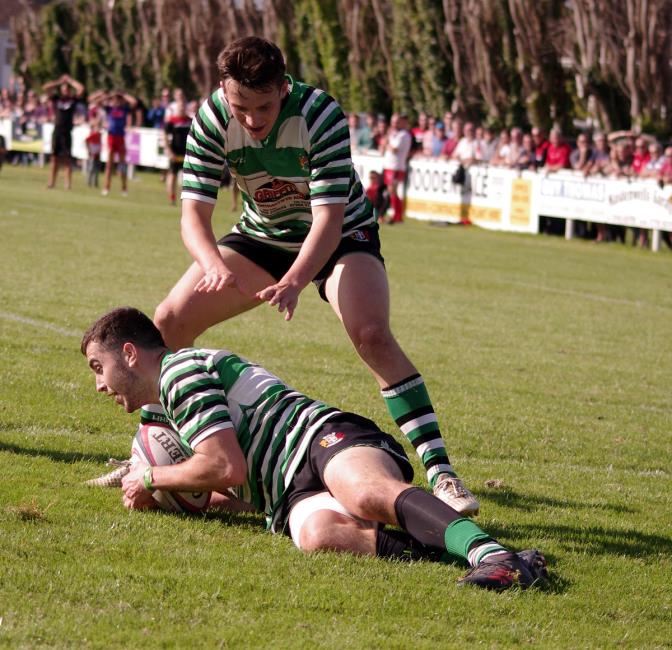 Gino Setaro grabs a try for Whitland